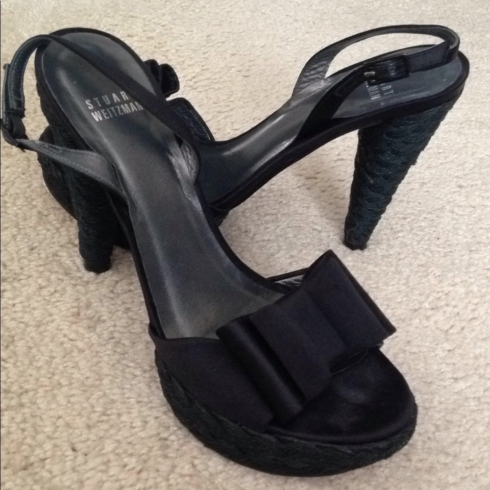 Stuart Weitzman Black Platform Pumps,8N